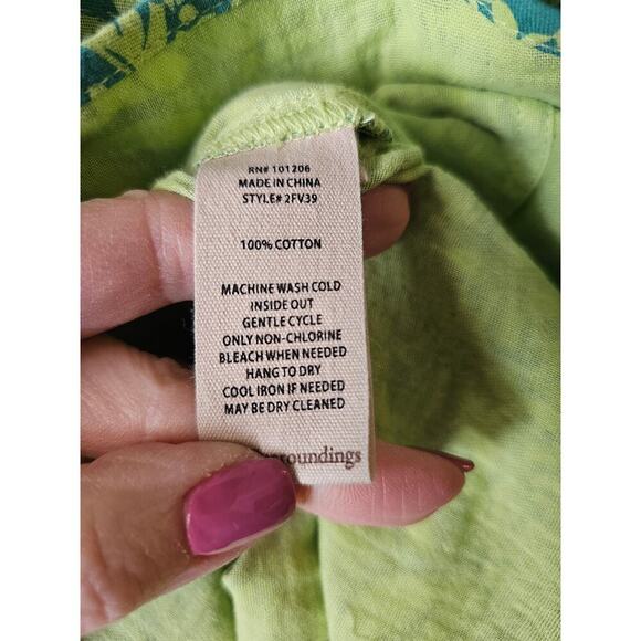 Soft Surroundings Jodi cotton gauze tunic with pockets medium green teal new - Picture 7 of 9